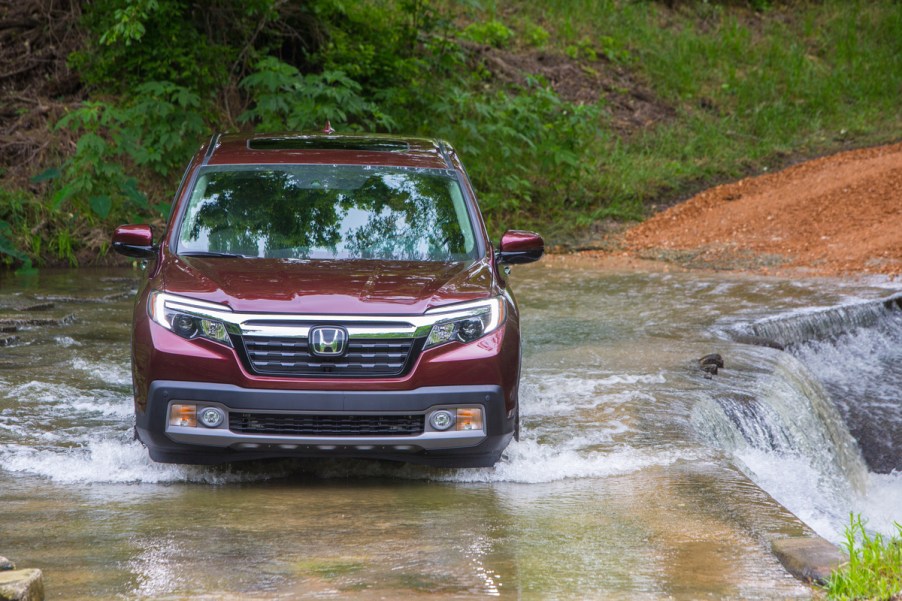 2019 Honda Ridgeline off-roading through stream