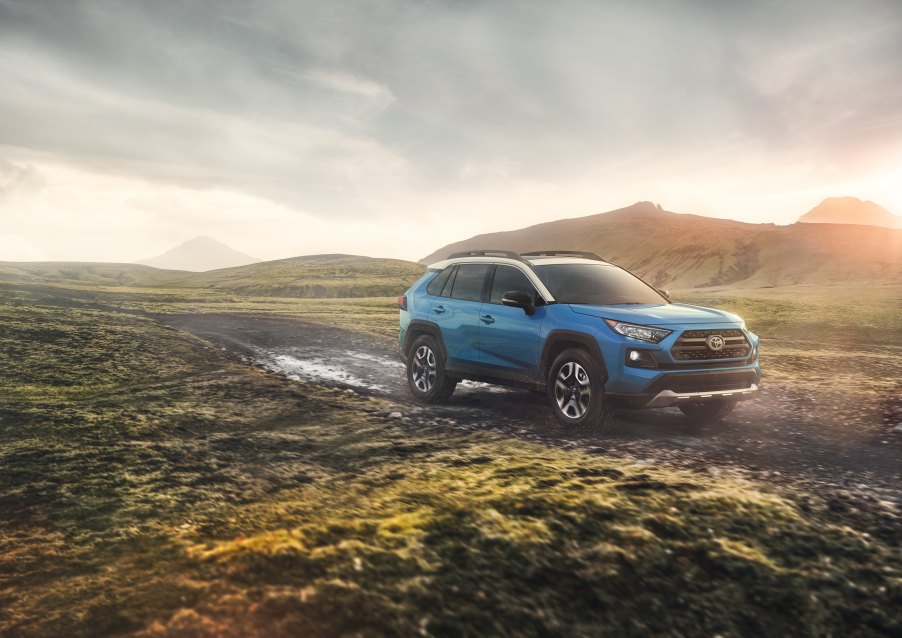 2019 Toyota RAV4 driving in the country