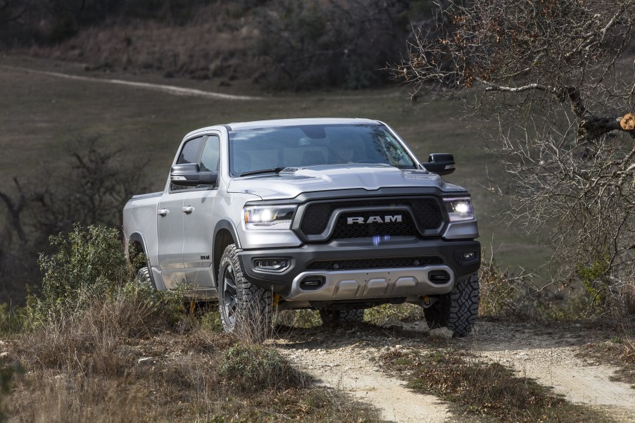 2019 Ram 1500 Rebel driving on dirt road