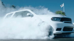 2020 Dodge Durango Burnout, smoke coming from the tires