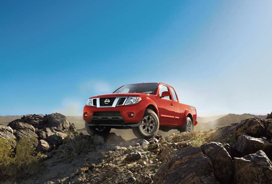 Nissan Frontier on a rocky trail