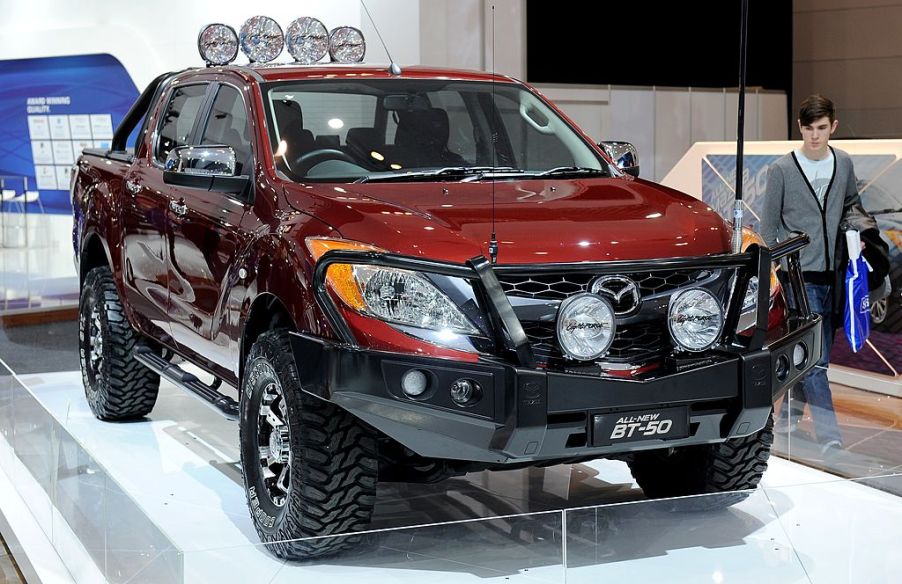 A Mazda BT-50 Freestyle Cab at an Australian auto show