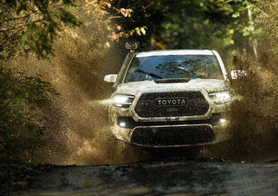 2020 Tacoma TRD Pro off-roads through mud