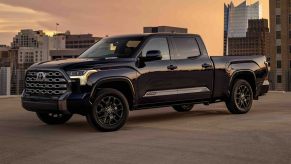 The 2023 Toyota Tundra 1794 Edition parked near a city