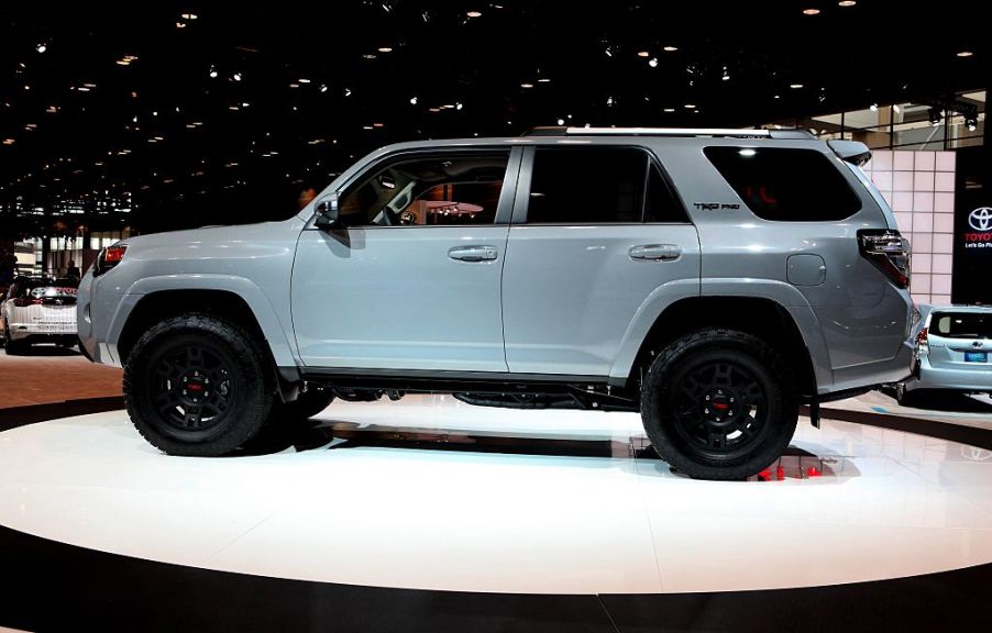 A Toyota 4Runner on display at an auto show