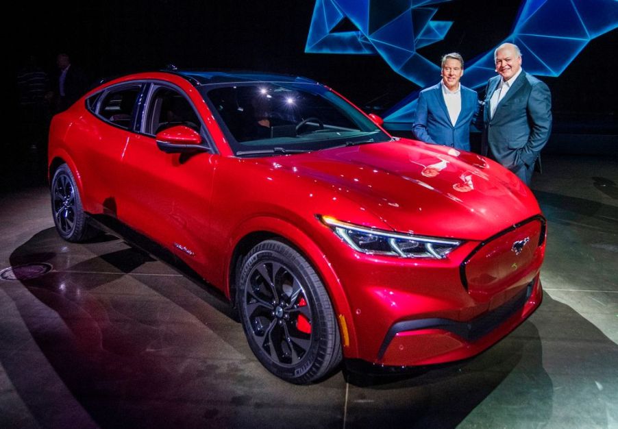 The Ford Mustang Mach-E shown at its debut event