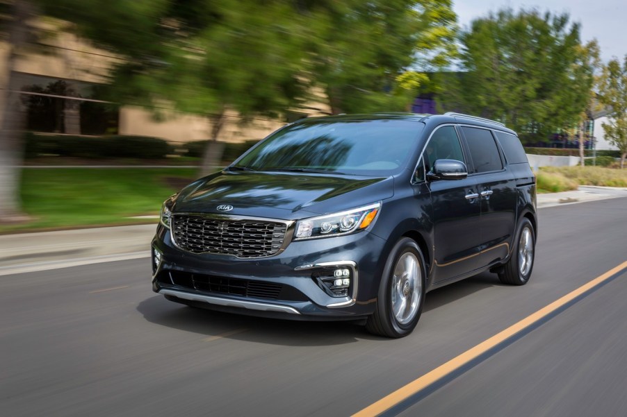 2020 Kia Sedona driving down the road