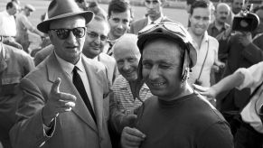 Enzo Ferrari at a car race