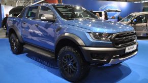 A new Ford Ranger on display at an auto show