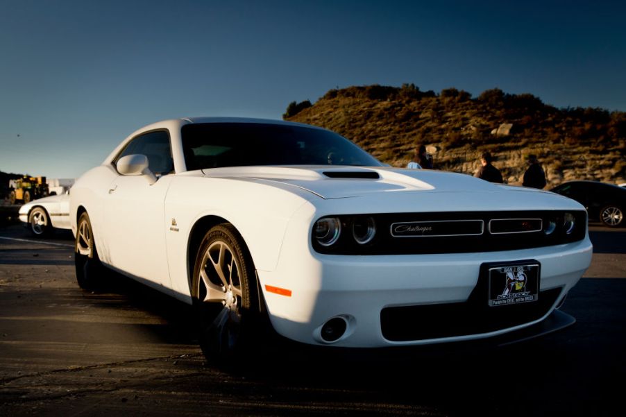 A white 2015 Dodge Challenger