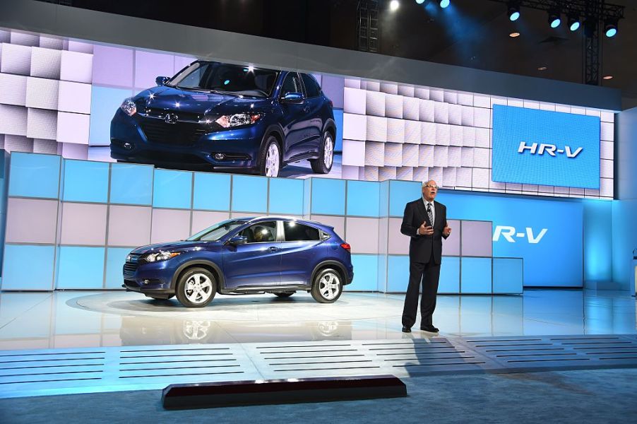 A Honda HR-V being debuted at an event