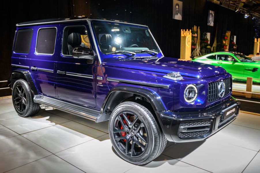 A Mercedes-Benz G-Wagen on display at an auto show