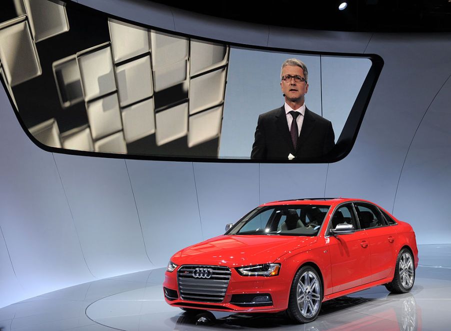 Audi debuting the 2012 S4 at an auto show