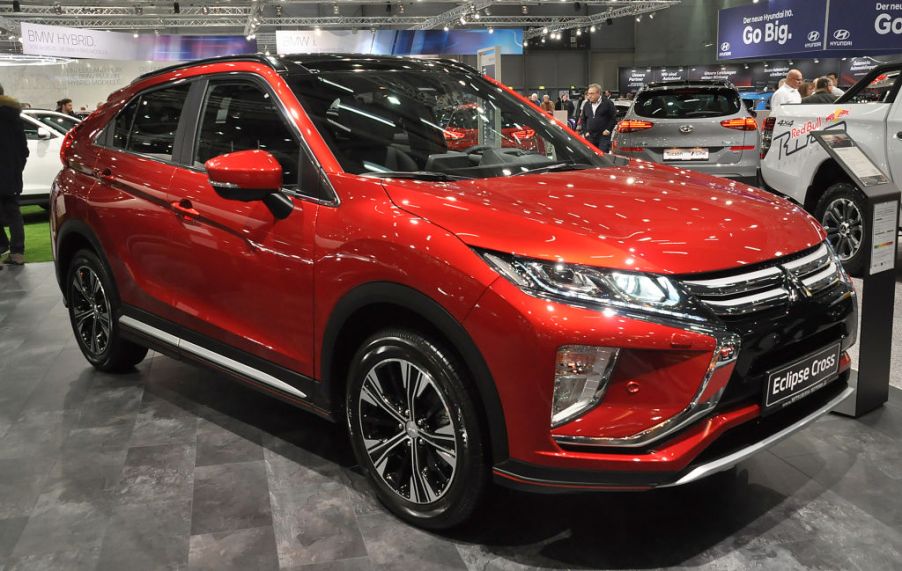 The 2020 Mitsubishi Eclipse Cross on display at an auto show