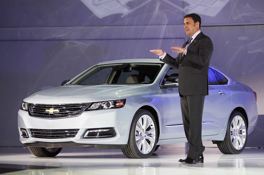 Mark Reuss, President of General Motors North America, introduces the newly unveiled 2014 Chevrolet Impala at the New York International Auto Show