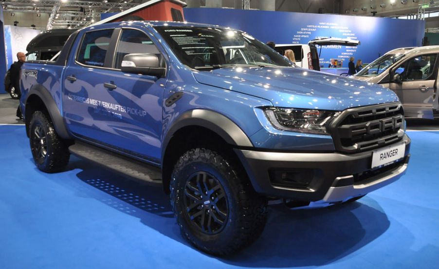 A Ford Ranger is seen during the Vienna Car Show press preview at Messe Wien, as part of Vienna Holiday Fair