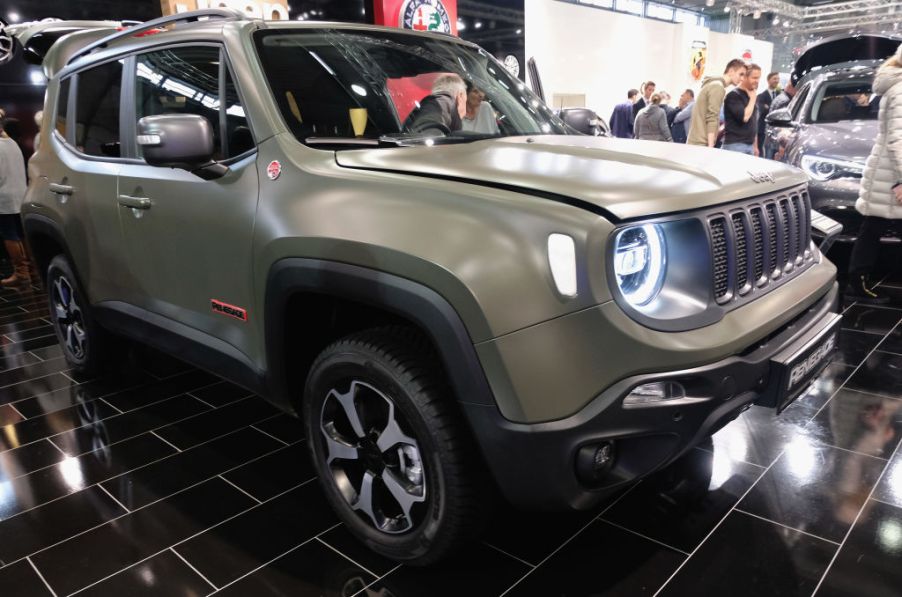 A Jeep Renegade military is displayed during the Vienna Autoshow, as part of Vienna Holiday Fair