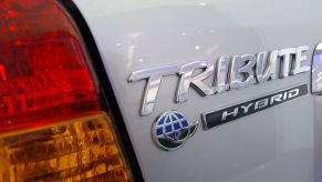 The Mazda Tribute Hybrid is shown on the final press preview day at the North American International Auto show January 10, 2006