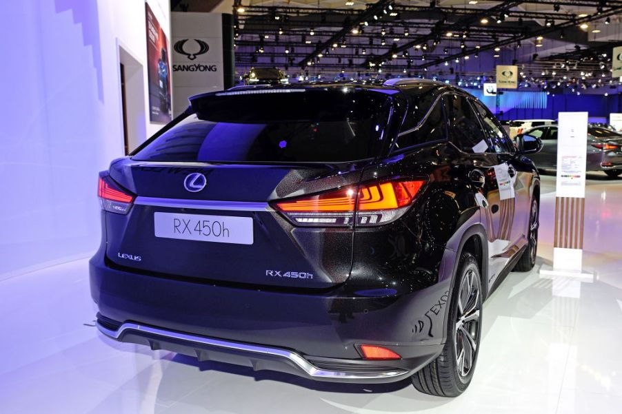 A new Lexus RX on display at an auto show