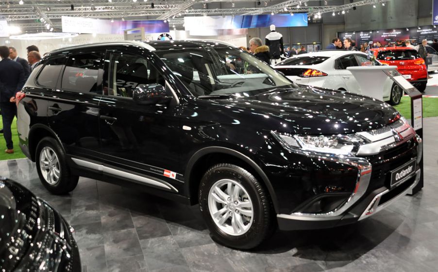 A new Mitsubishi Outlander on display at an auto show