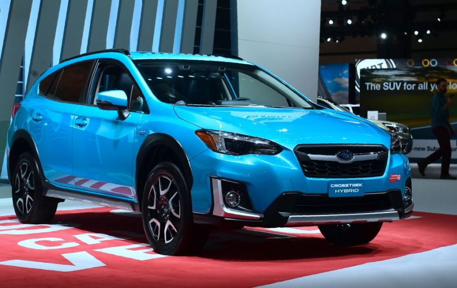 The 2019 Subaru Crosstrek Plug-In Hybrid on display in Los Angeles, California on November 29, 2018 at Automobility LA,