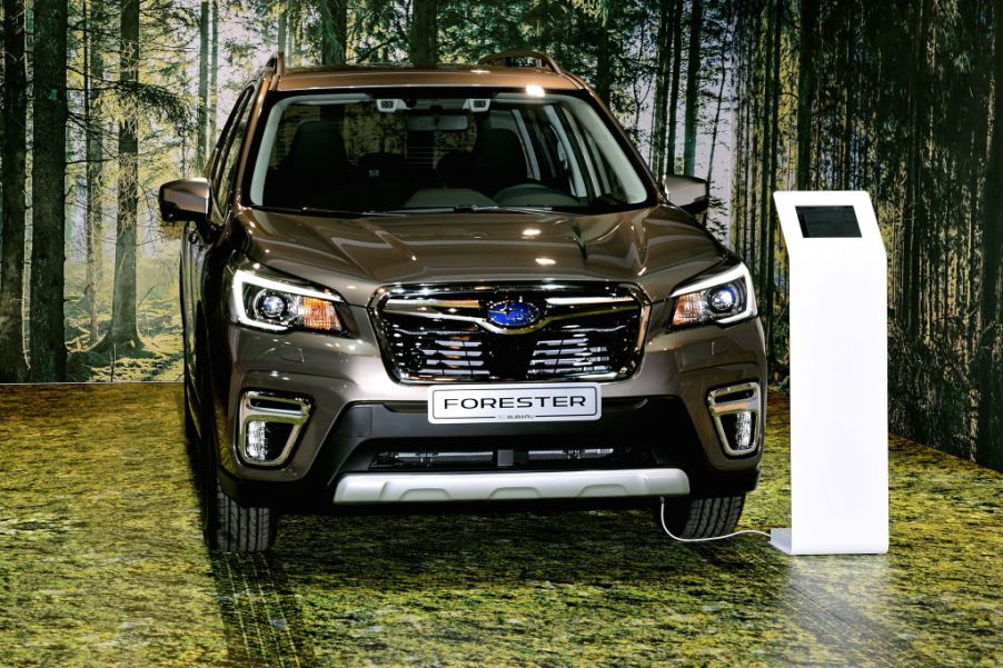 The Subaru Forester on display at the Brussels Motor Show