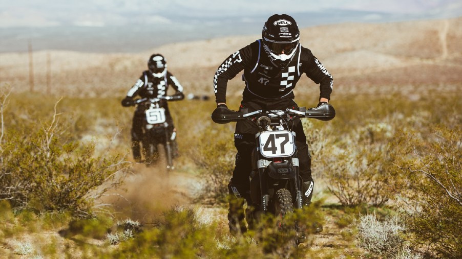 Ducati Scrambler Desert Sleds racing in the Mint 400