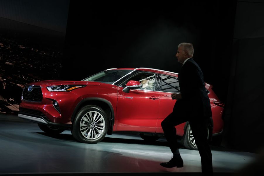 The 2020 Toyota Highlander is displayed at the New York International Auto Show at the Jacob K. Javits Convention Center