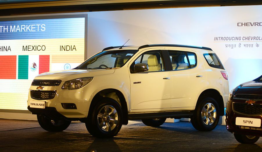 The new Chevy Trailblazer being introduced at an auto show