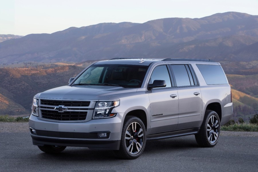 2020 Chevy Suburban SUV in the mountains