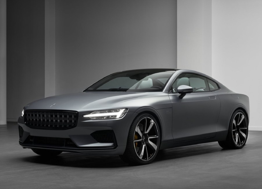 A gray 2020 Polestar 1 coupe