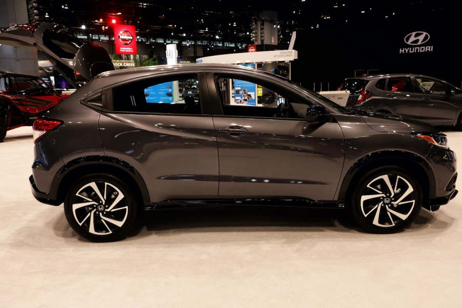 A gray 2019 Honda HR-V – a competitor to the Toyota C-HR – on display at the 111th Annual Chicago Auto Show