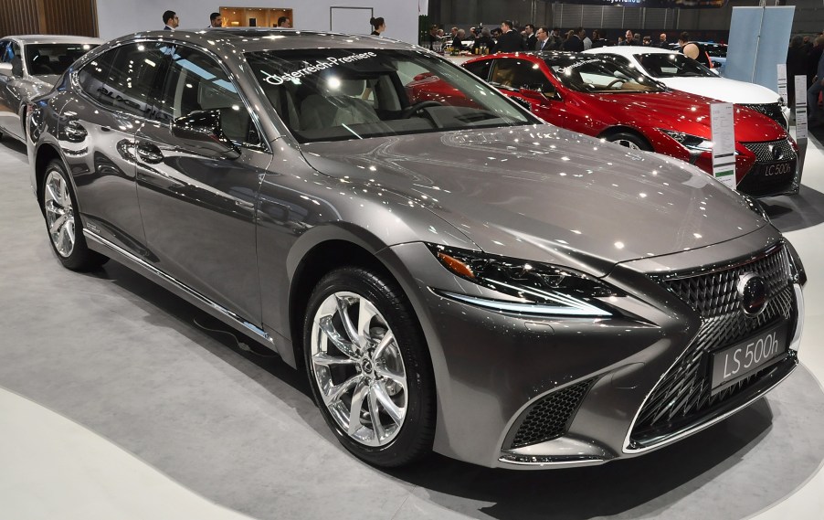 A Lexus LS on display at an auto show