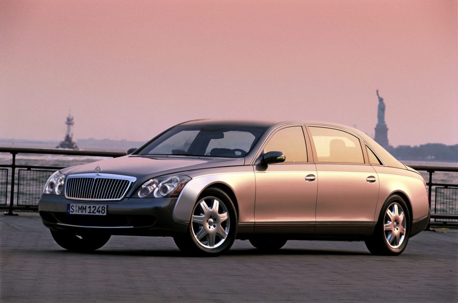 A luxury Maybach car on display