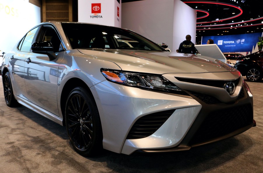 2020 Toyota Camry Hybrid is on display at the 112th Annual Chicago Auto Show