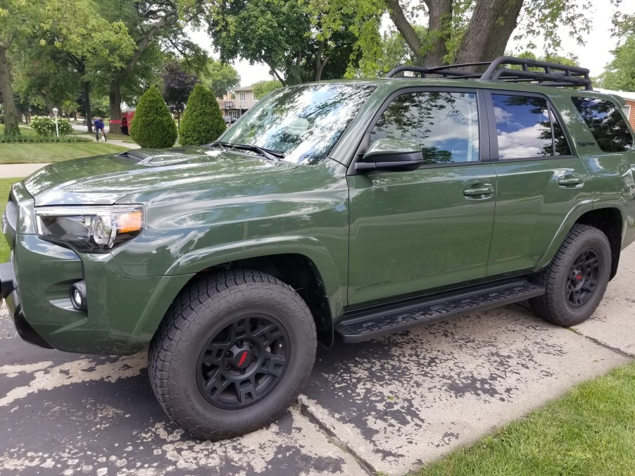 The side view of a green 2020 Toyota 4Runner TRD Pro