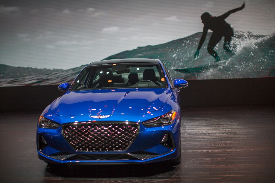 The Genesis G70, named Motor Trend Car of the Year, is shown at the auto trade show, AutoMobility LA