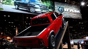 2016 RAM 1500 truck is on display at the 108th Annual Chicago Auto Show at McCormick Place