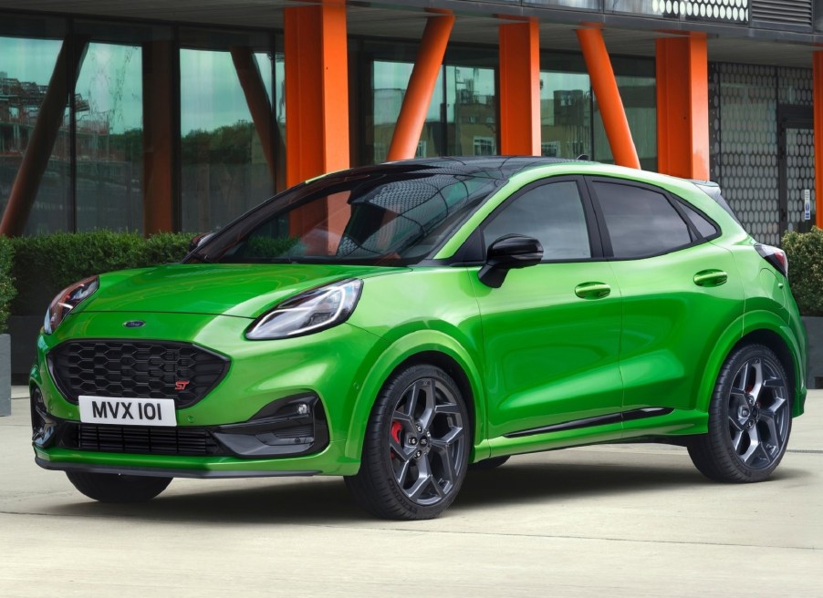 A green 2021 Ford Puma ST