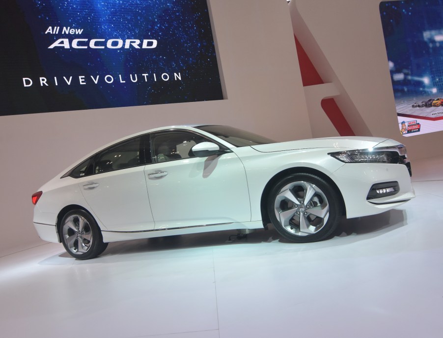 A Honda Accord displayed at the Convention Exhibition during the Motor Show in Tangerang