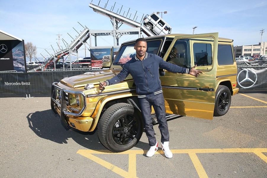 Jamie Foxx Goes For A Spin In The Special Edition Mercedes-Benz G550 In Celebration Of Super Bowl 50