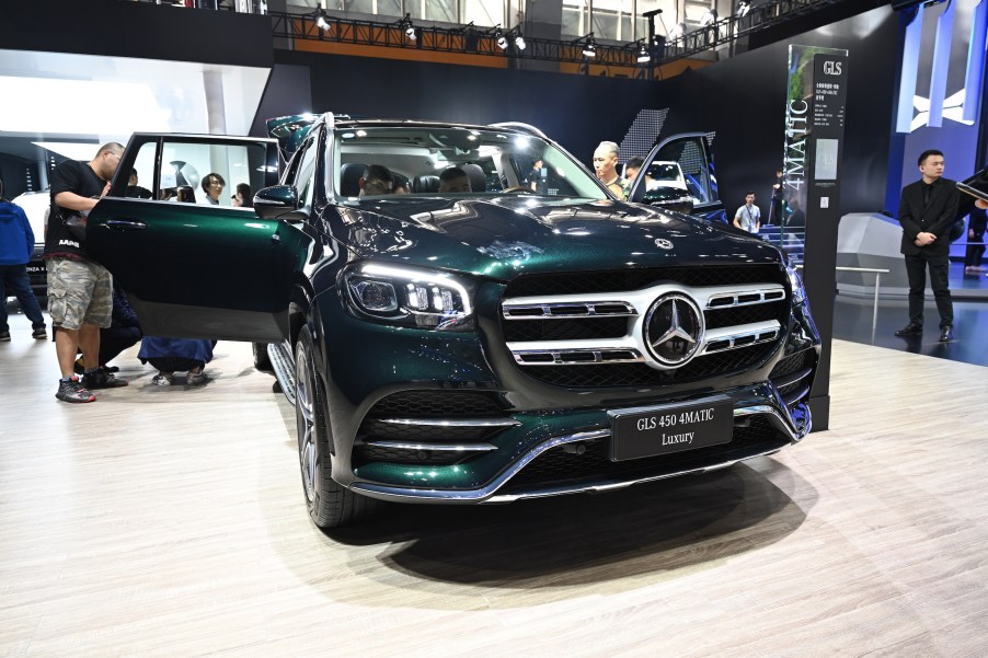 A Mercedes-Benz GLS 450 car is on display during the 17th Guangzhou International Automobile Exhibition