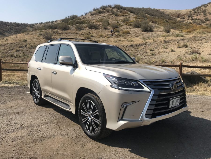 A tan 2020 Lexus LX 570 off-road.