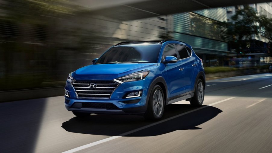 2021 Hyundai Tucson driving in the city