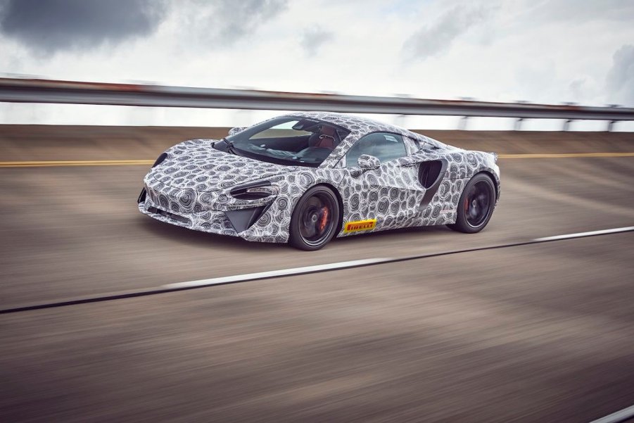 McLaren posted a photo of an upcoming hybrid supercar on Twitter.