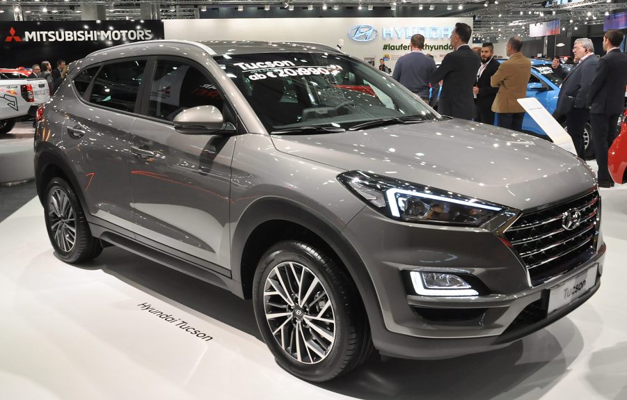 A Hyundai Tucson on display at an auto show