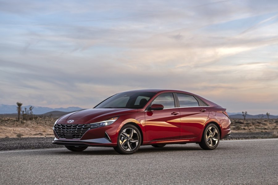 A photo of the 2021 Hyundai Elantra outdoors.