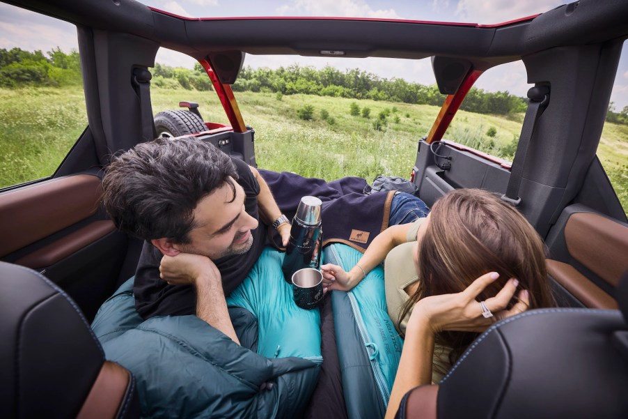 A couple camping in the 2021 Ford Bronco