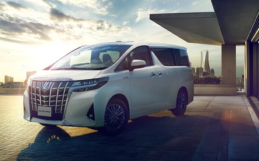 A white 2021 Toyota Alphard