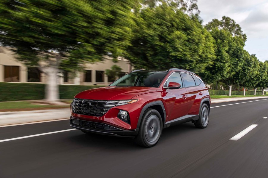 2022 Hyundai Tucson driving on road